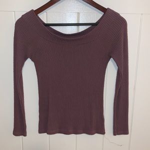 Off Shoulder Lined Long Sleeve